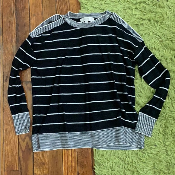 Loft Open Shoulder Striped Top - Picture 1 of 2